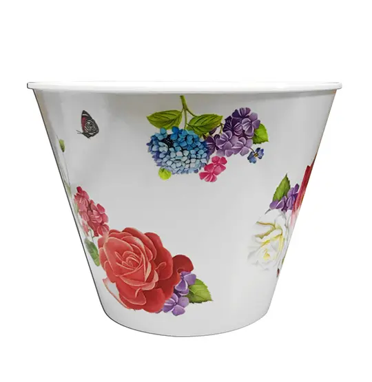 VASO DE MELAMINA FLORAL 18X23CM DE Ø