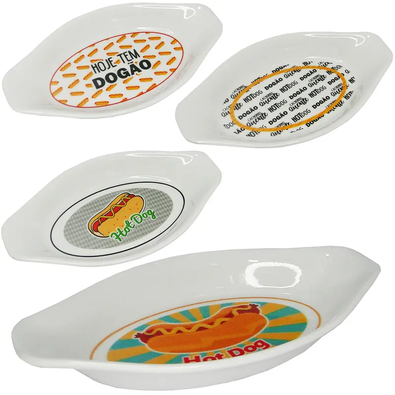 TRAVESSA DE MELAMINA OVAL CANOA HOT DOG 21X11,8CM